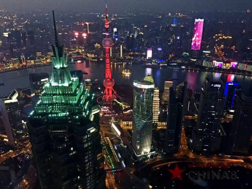 SWFCビル100階から見た上海