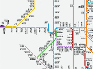 2020年版　中国高速鉄道路線図・河南省とその周辺（日本語版）