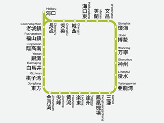 2020年版　中国高速鉄道路線図・海南島（日本語版）